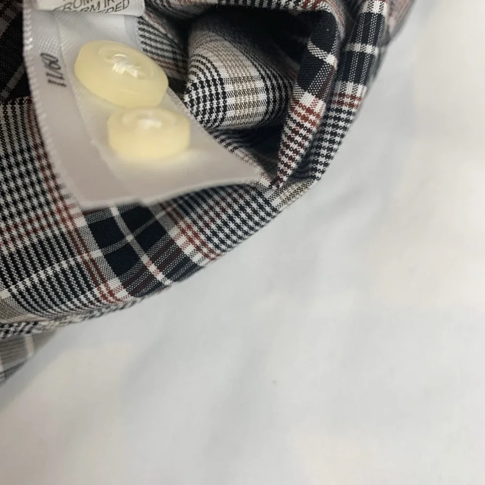 Banana Republic Plaid Dress Shirt 15-15.50 Slim Fit Non Iron 100% Cotton